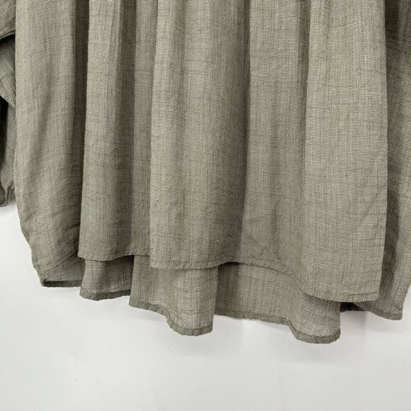 Azel Hazel Hazel Haze Boho Crop Top Green Lace Embroidered 3/4 Sleeve Size M - Picture 4 of 9